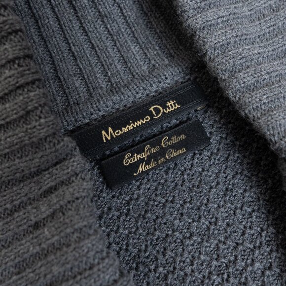 Massimo Dutti Gray Double Breasted Shawl Collar Cardigan Small/ Medium - Picture 5 of 12